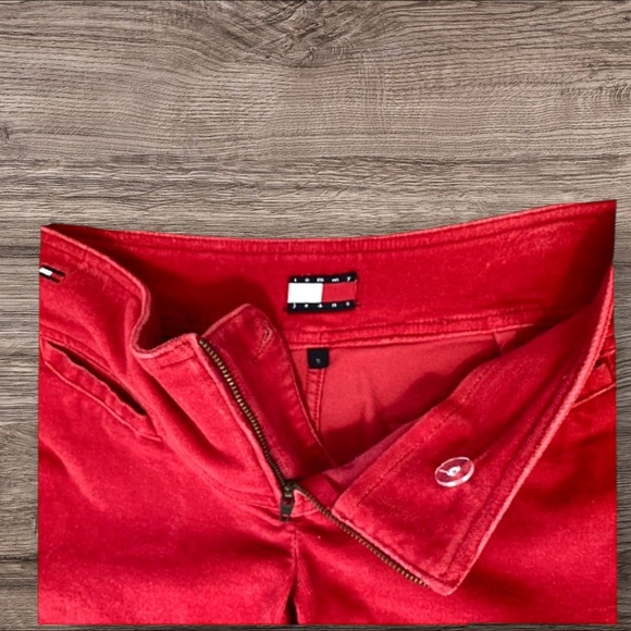 TOMMY JEANS Red Hot Retro Hip-hugger Corduroy Pants Size 5 - Picture 7 of 9